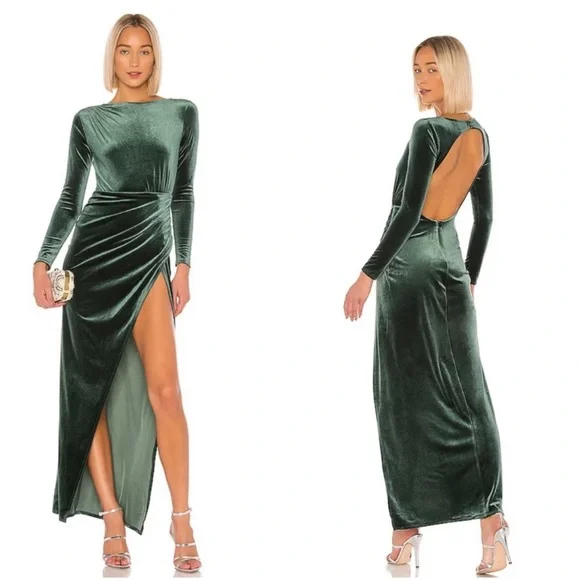 green emerald velvet dress The Revolve Dress / Top in Grass Green main image 0